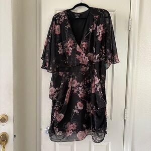 Floral Black and Pink Dress